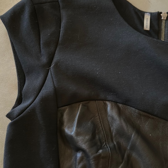❌SOLD❌Rebecca Taylor Lamb Leather Paneled Dress🖤🖤🖤 - Picture 8 of 14